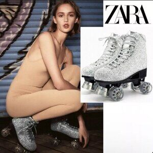 Zara Roller Skates Rhinestone Size 7.5 NWT